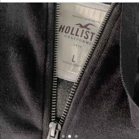[3 for $50] Hollister velvet black zip up hoodies - Picture 2 of 3